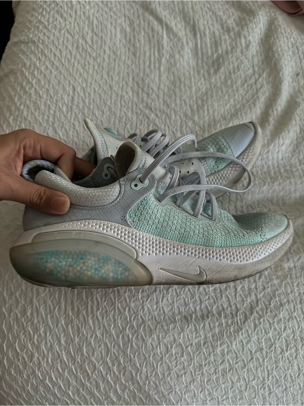 Nike joyride Women’s Mint Green and White Running Sneakers
